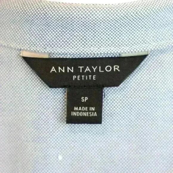 Ann Taylor Baby Blue Denim Cropped Jacket Asymmetrical Zip Size Small Petite - Picture 4 of 7